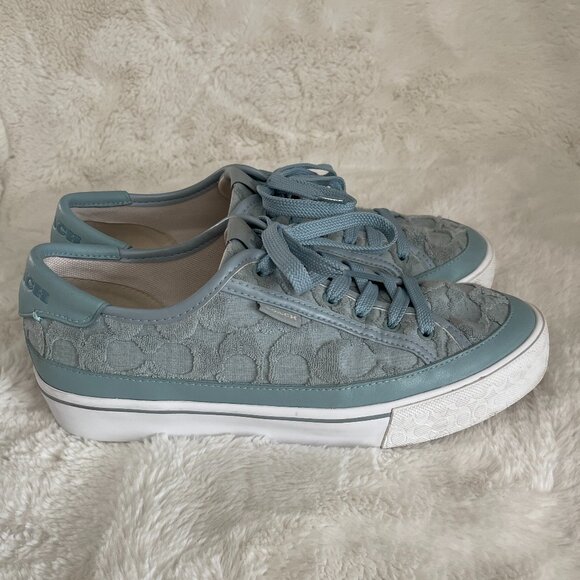COACH Citysole Platform Women's Blue Sneaker Signature Terry Cloth Size US 8.5 - Picture 5 of 14
